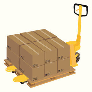 Pallet Truck And Boxes,vector Illustration